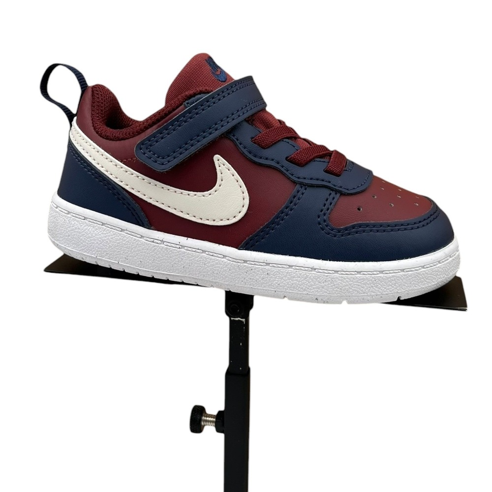 Nike Court Borough Low Toddler Boys Slip-on Sneakers Size 7 Dark Team Red Blue - Picture 2 of 15